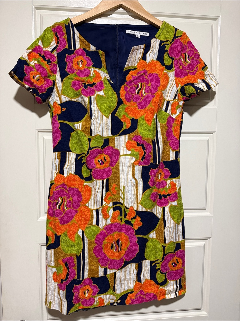 Trina Turk Navy Floral Mini Dress